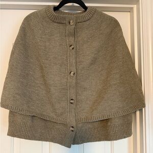 Elegant Women's Button-Up Sweater Cape